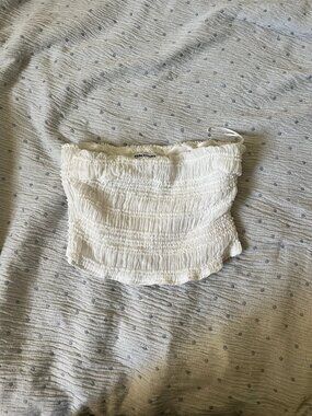 Princess Polly White Smocked Ruffle Tube US4